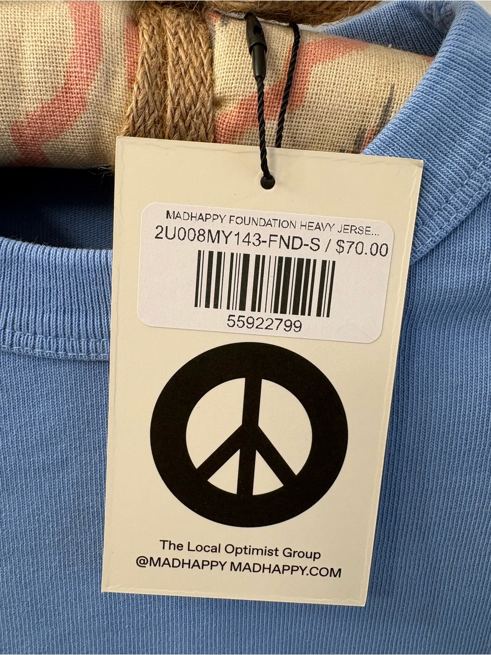 New! Madhappy Light Blue Foundation Logo Tee - Picture 4 of 7
